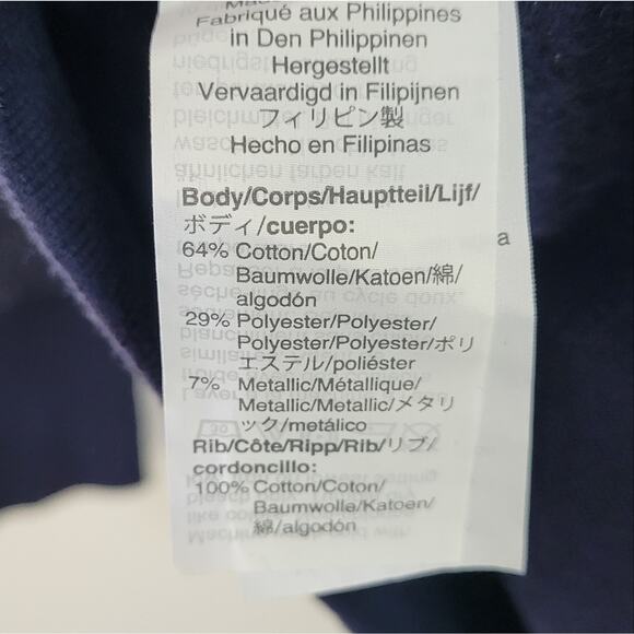 J. Crew Metallic pullover sweatshirt Navy Lurex Small - Picture 5 of 6